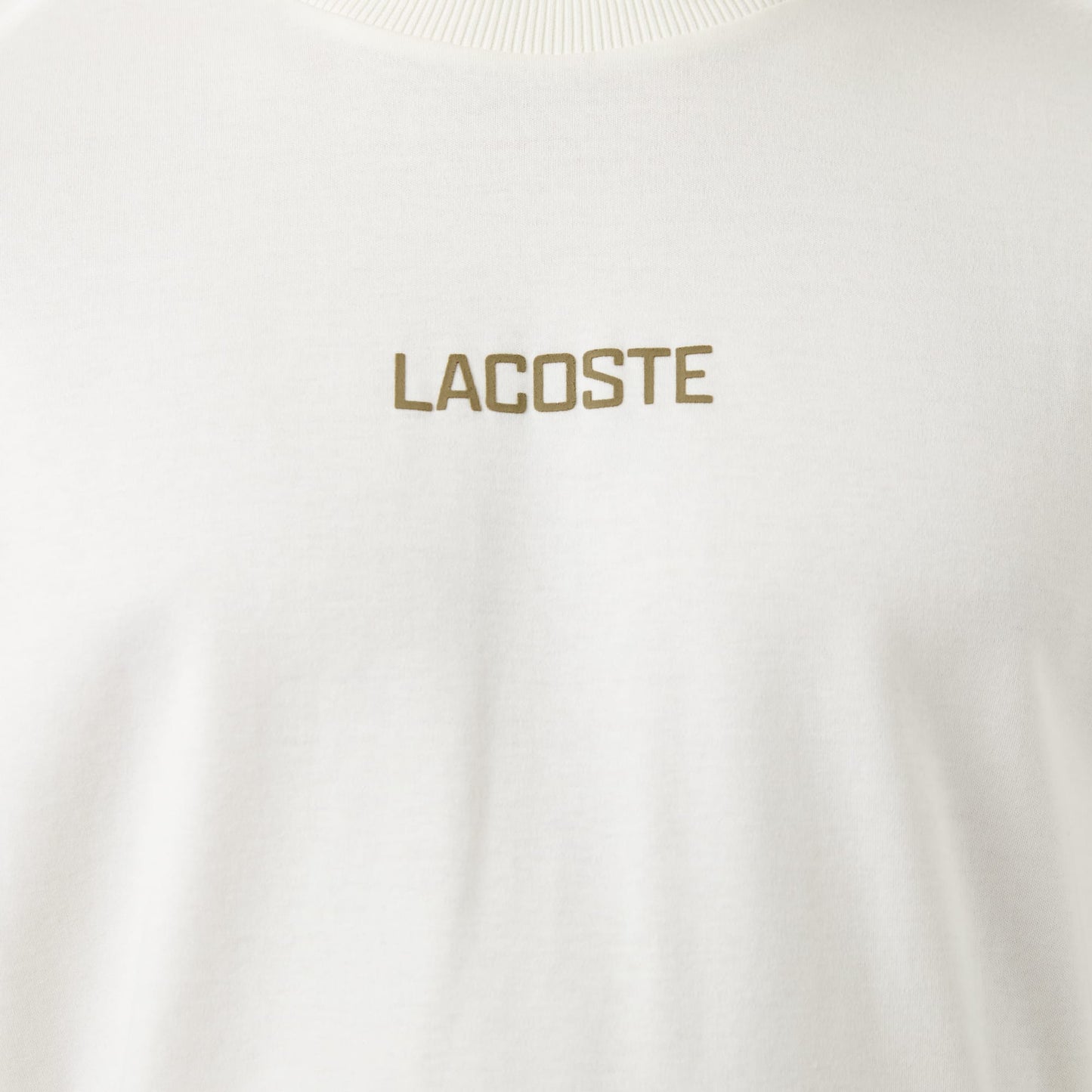 Lacoste Erkek Loose Fit Bisiklet Yaka Baskılı Beyaz T-shirt