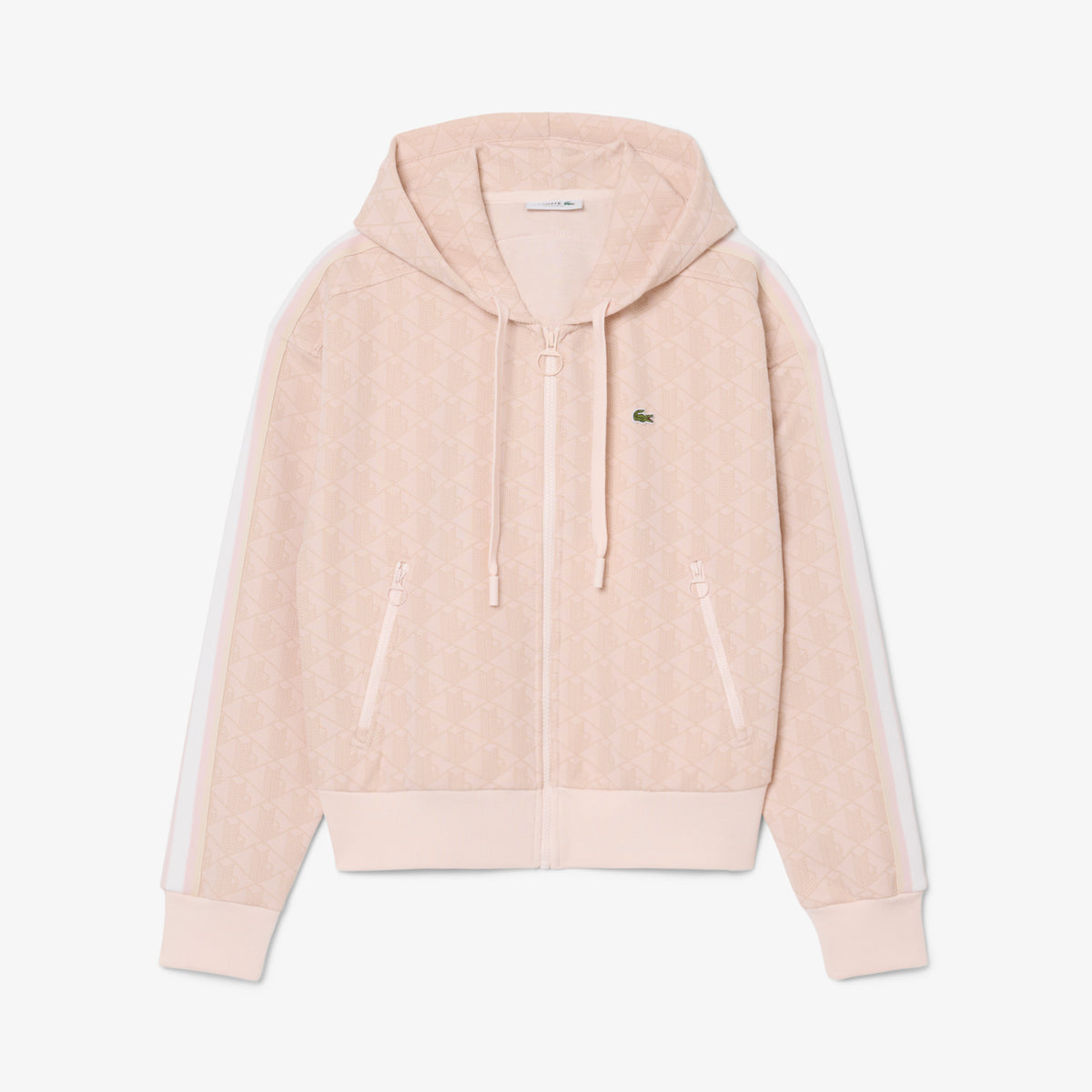 Lacoste Kadın Regular Fit Kapüşonlu Monogram Açık Pembe Sweatshirt