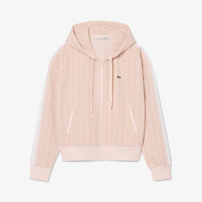 Lacoste Kadın Regular Fit Kapüşonlu Monogram Açık Pembe Sweatshirt