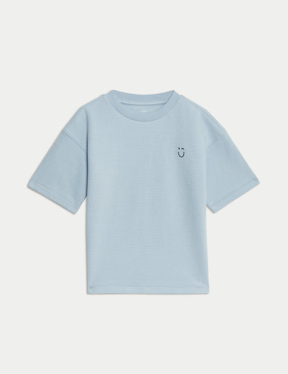 Saf Pamuklu Dokulu T-shirt (1-7 Yaş)