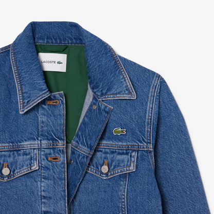 Lacoste Kadın Uzun Kollu Denim Mavi Ceket