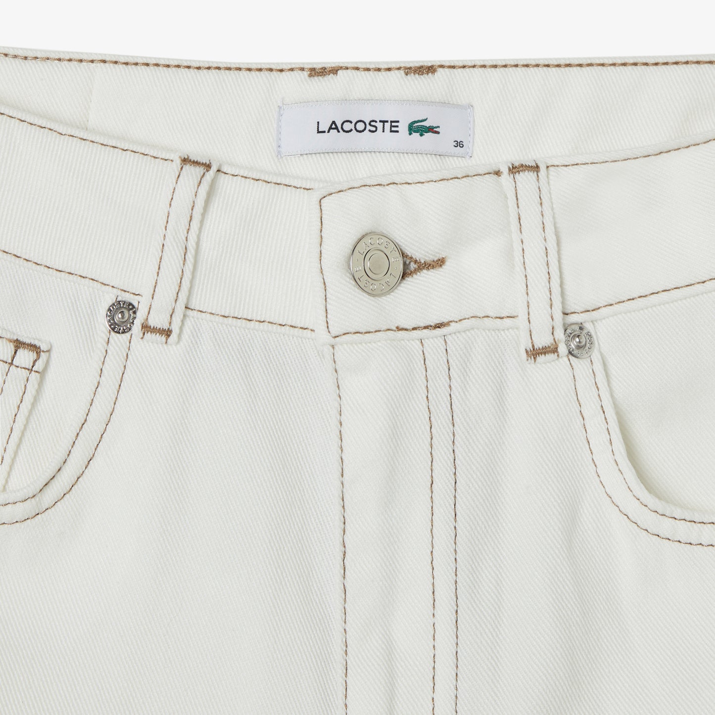 Lacoste Slim Fit Kadın Krem Şort