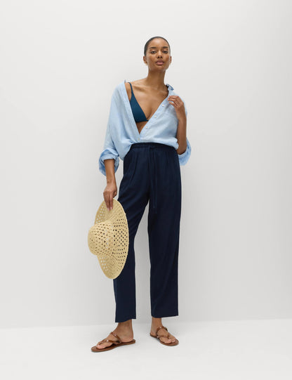 Keten Karışımlı Tapered Pantolon