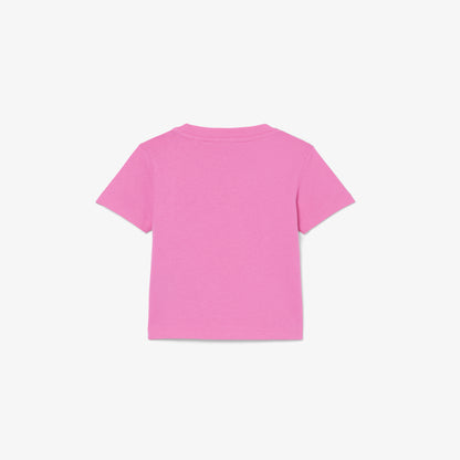 Lacoste Bisiklet Yaka Çocuk Pembe T-shirt