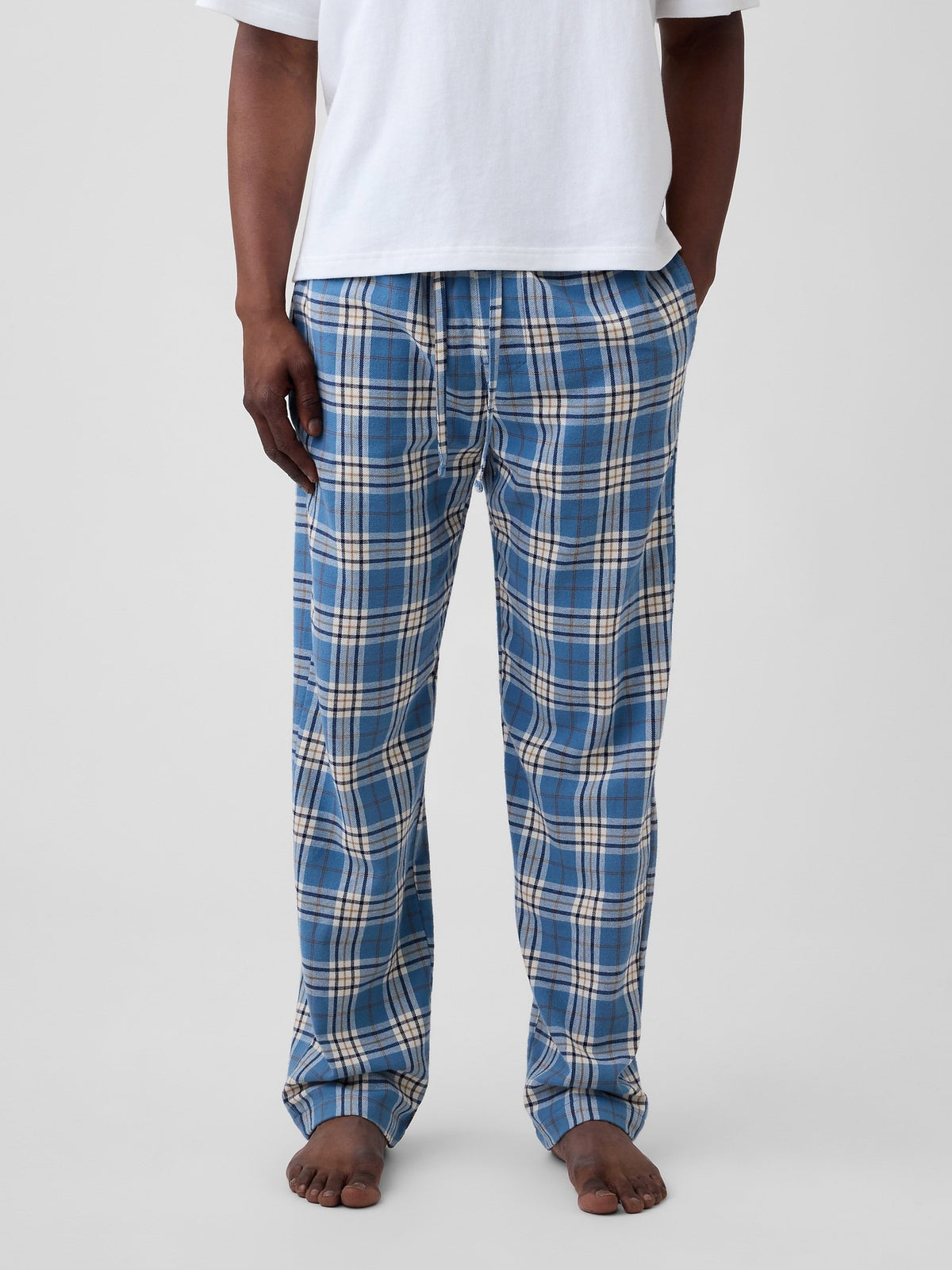 Açık Mavi Relaxed Flannel Pijama Altı
