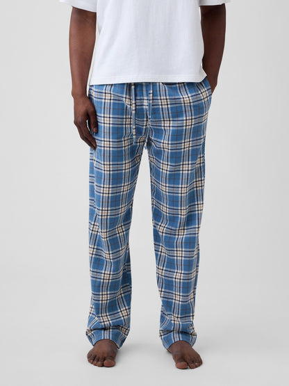 Açık Mavi Relaxed Flannel Pijama Altı