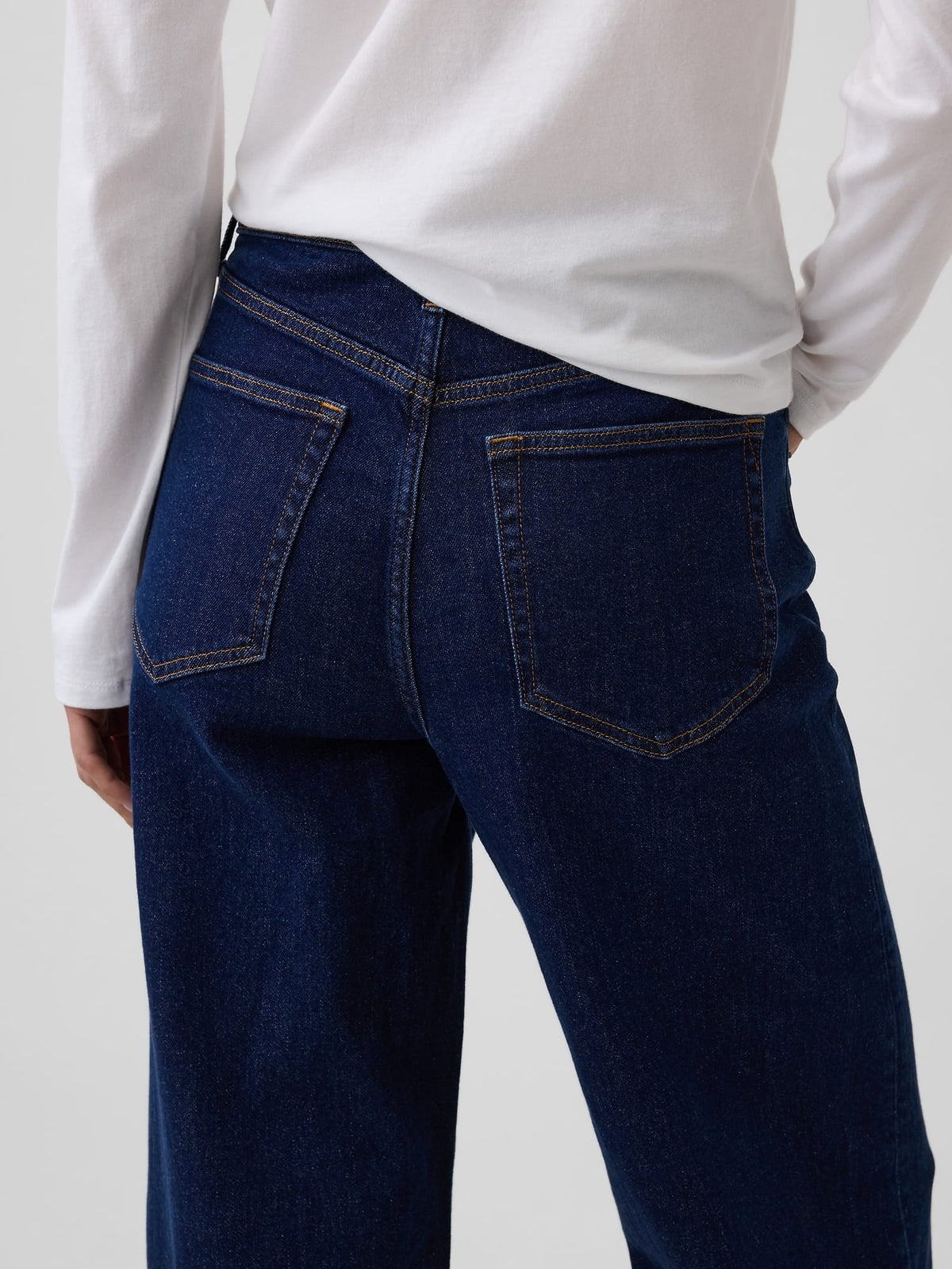 Koyu Mavi High Rise Stride Wide-leg Jean Pantolon
