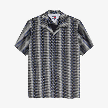 Tommy Hilfiger Regular Aop Camp Erkek Siyah Gömlek