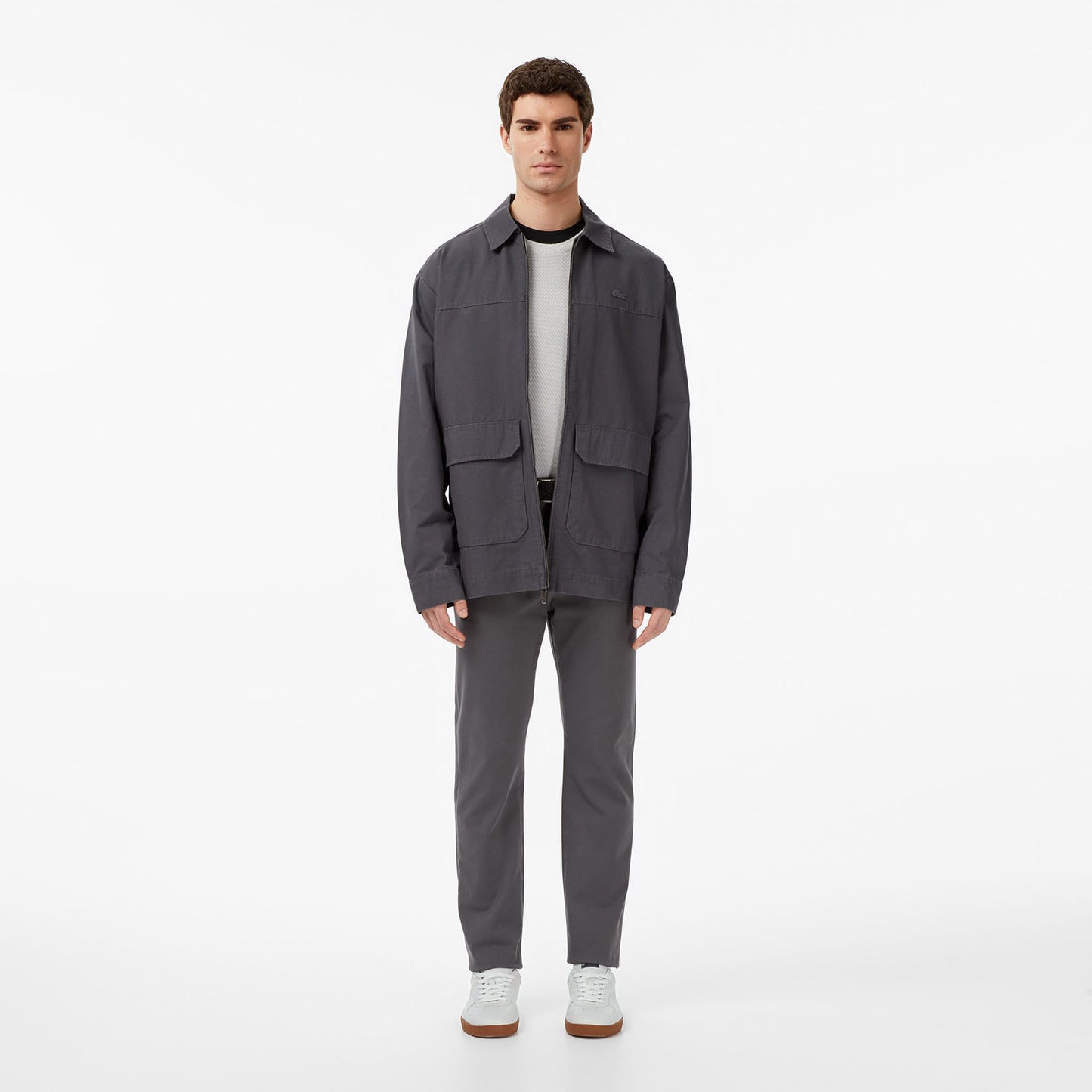 Lacoste Erkek Relaxed Fit Fermuarlı Koyu Gri Ceket