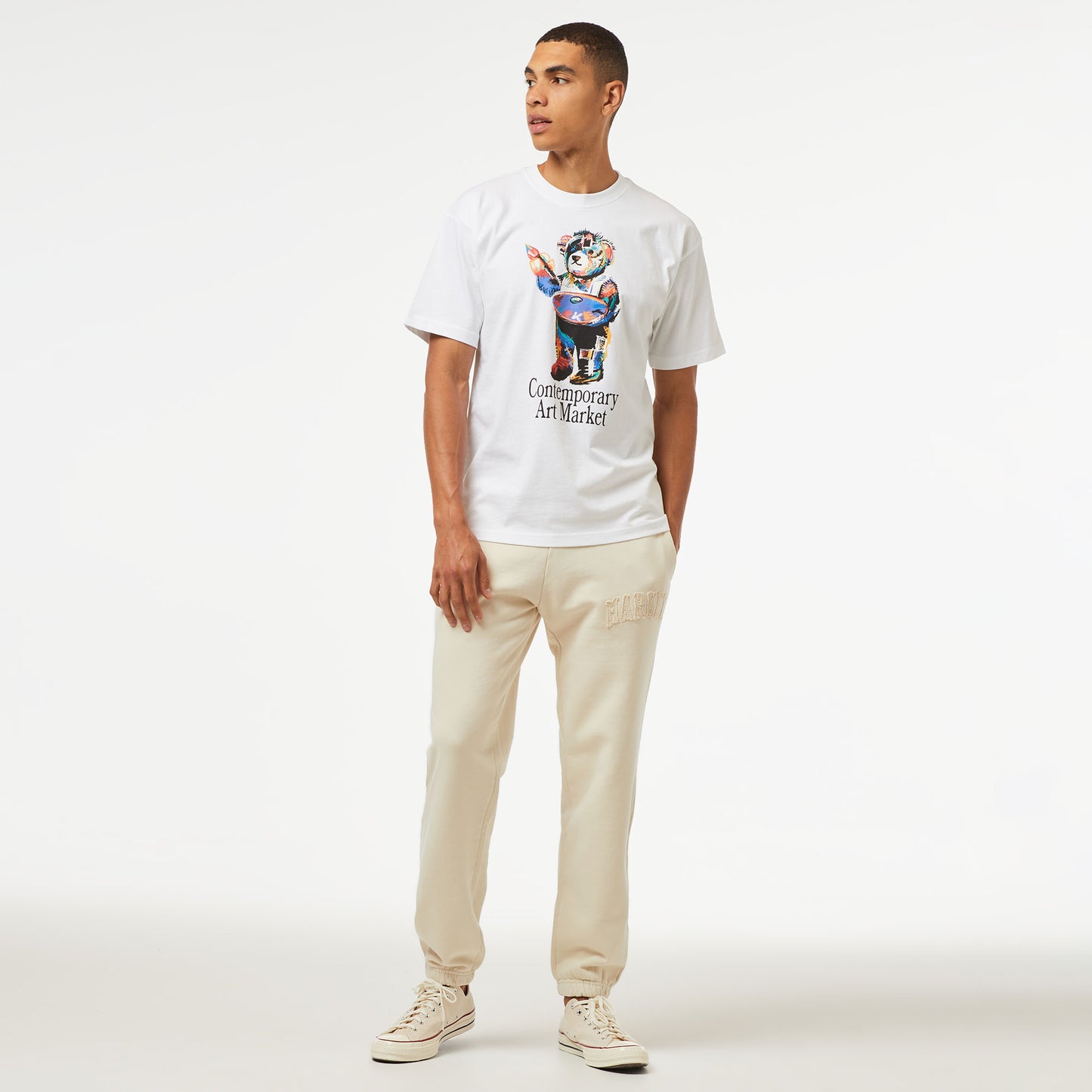 Market Art Market Bear Erkek Beyaz T-shirt
