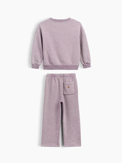 Lila Bebek & Küçük Çocuk Vintagesoft Sweat Seti