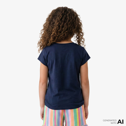 Gap V-hs Ss Value Logo Çocuk Lacivert T-shirt