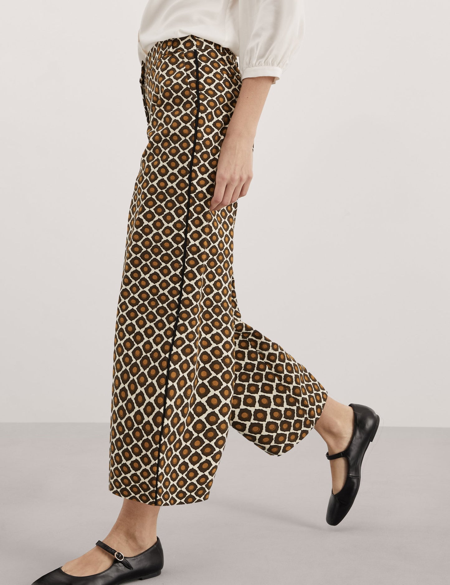 Jaeger Geometrik Desenli Wide Leg Pantolon