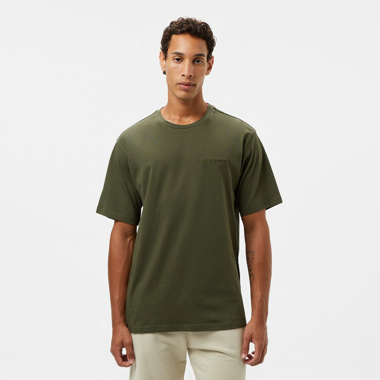 Les Benjamins Essentials Erkek Haki T-shirt