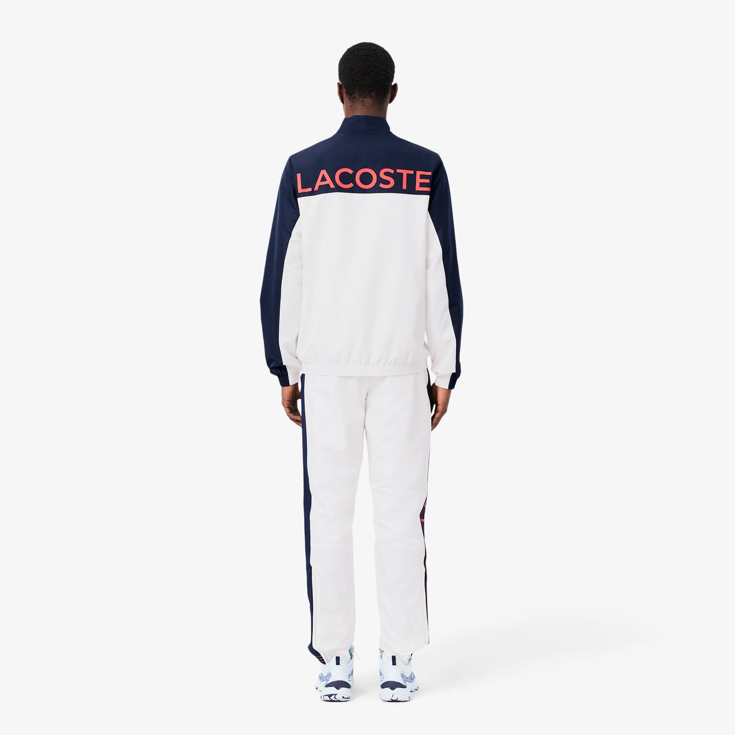 Lacoste Erkek Regular Fit Fermuarlı Renk Bloklu Beyaz Eşofman Takımı