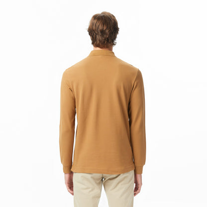 Lacoste Paris Erkek Regular Fit Uzun Kollu Açık Kahverengi Polo