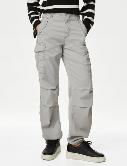Lyocell™ Straight Leg Kargo Pantolon