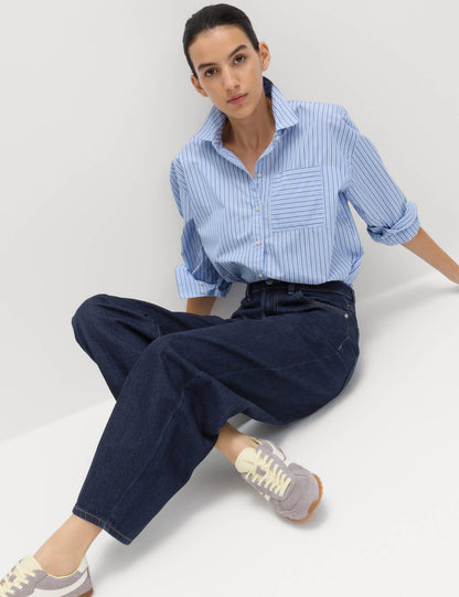 Yüksek Bel Barrel Leg Jean