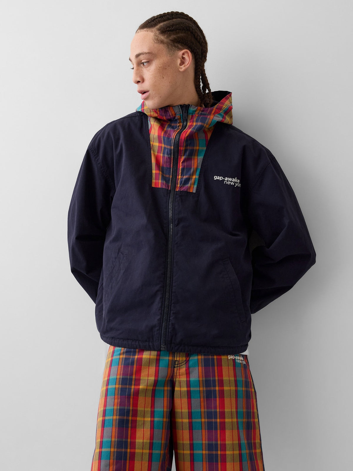 Çok Renkli Gap × Awake Ny Oversized Çift Taraflı Kanvas Ceket