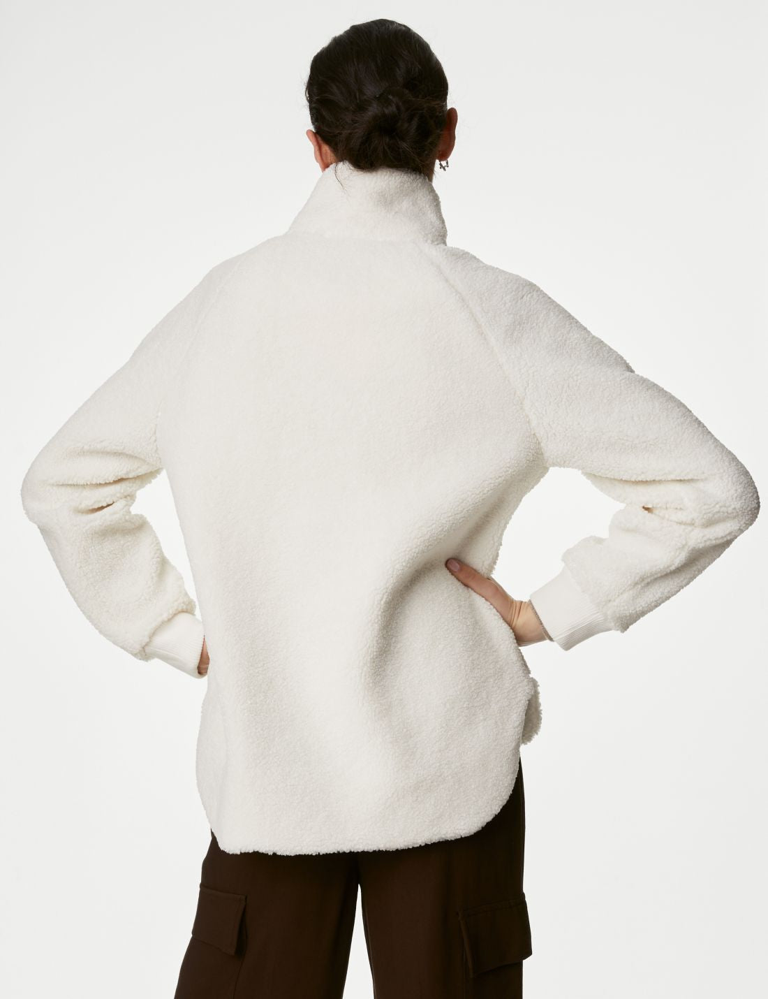 Fermuar Detaylı Borg Sweatshirt