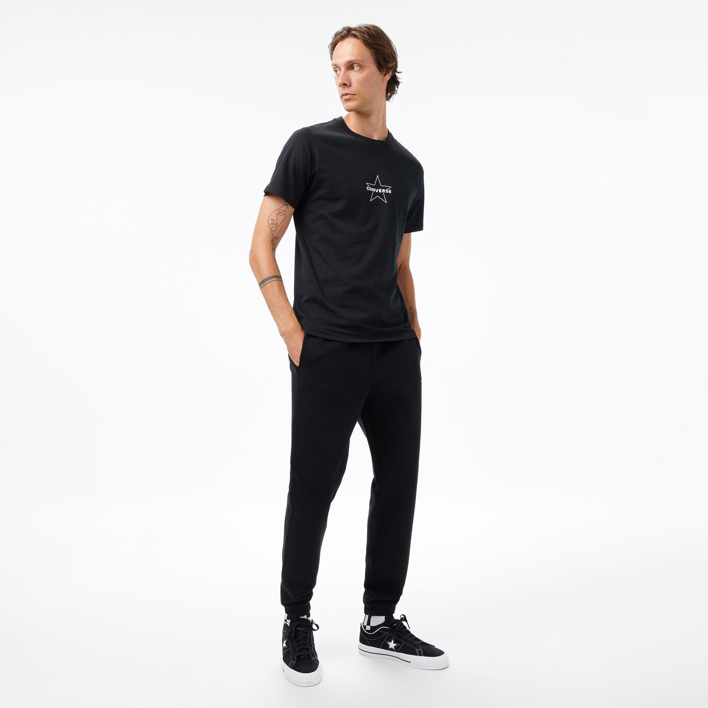 Converse Baskılı Erkek Siyah T-shirt