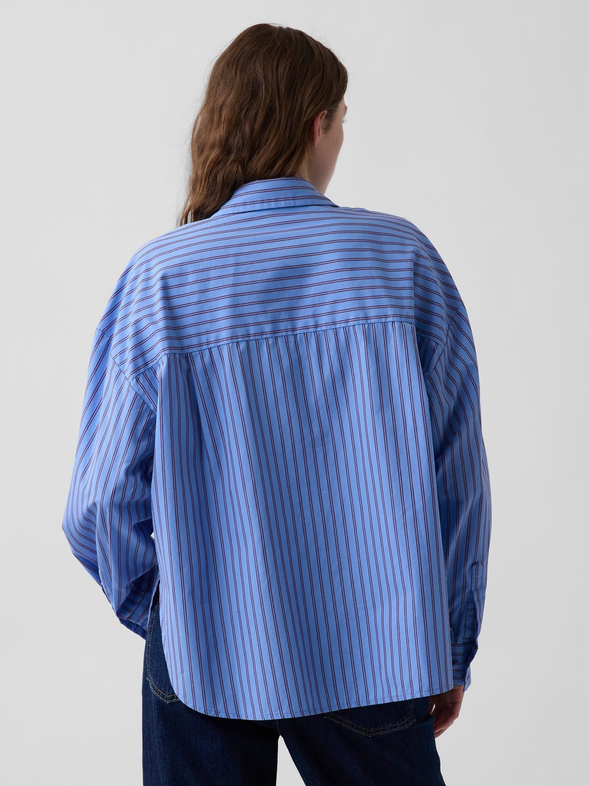 Mavi Oversized Poplin Gömlek