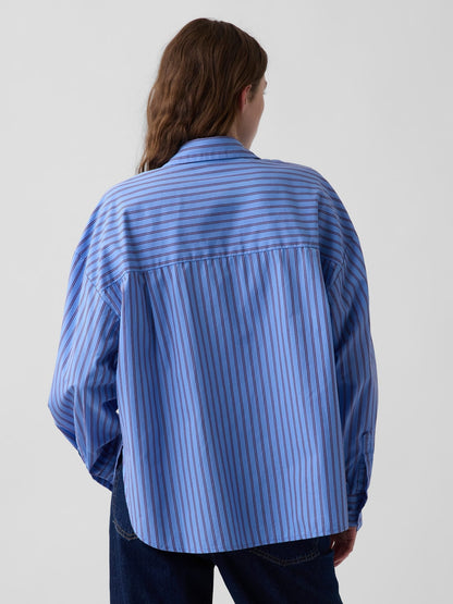 Mavi Oversized Poplin Gömlek