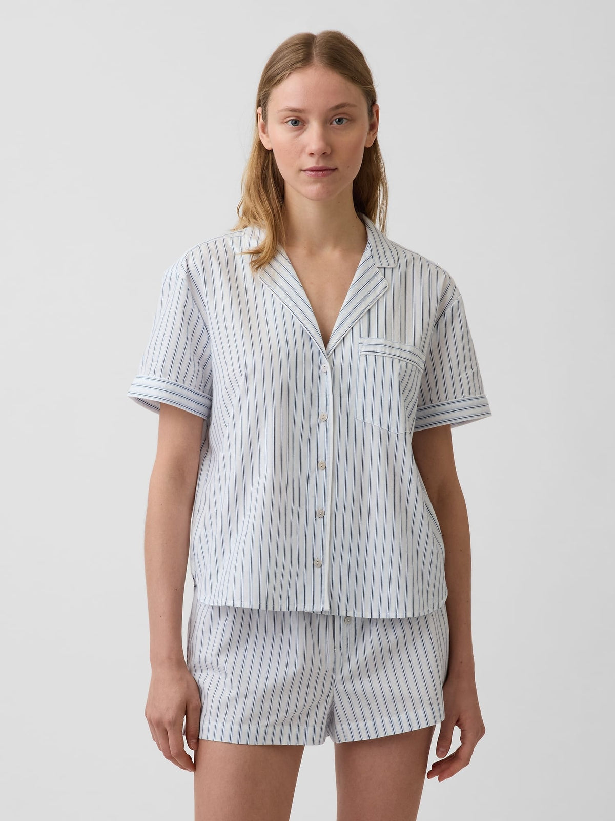 Beyaz Poplin Pijama Üstü