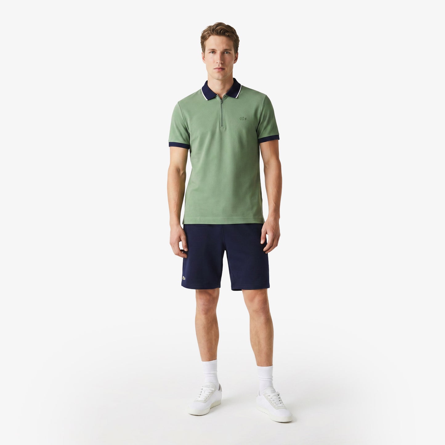 Lacoste Erkek Regular Fit Renk Bloklu Yeşil Polo