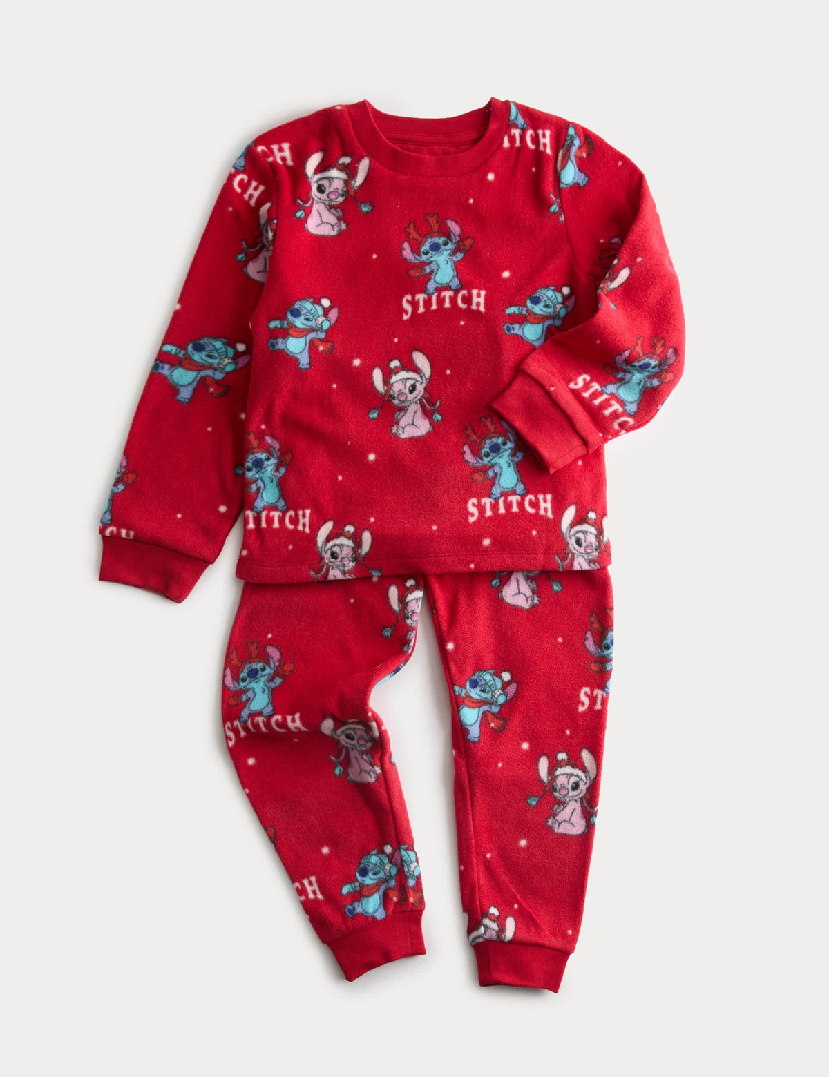 Stitch Baskılı Polar Çocuk Pijama Takımı