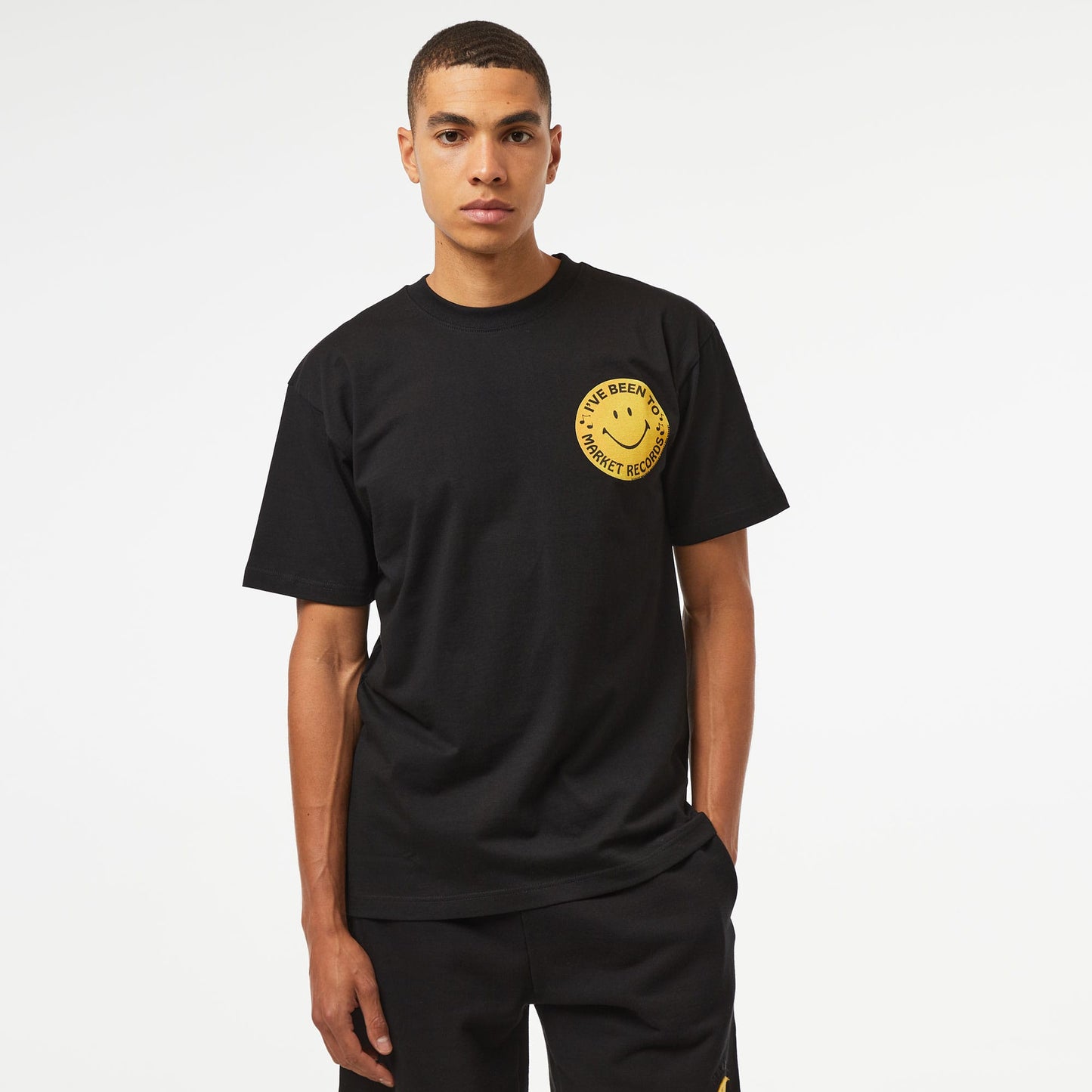Market Smiley Afterhours Erkek Siyah T-shirt