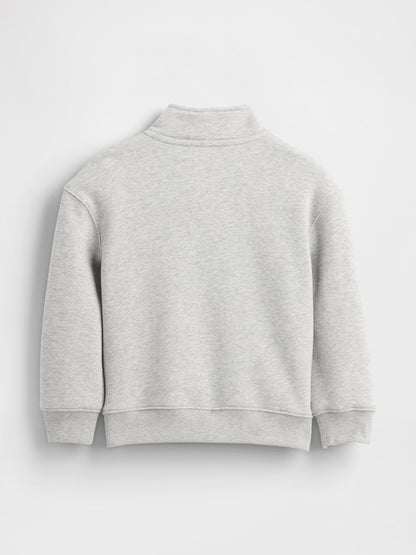 Gri Vintagesoft Yarım Fermuarlı Sweatshirt
