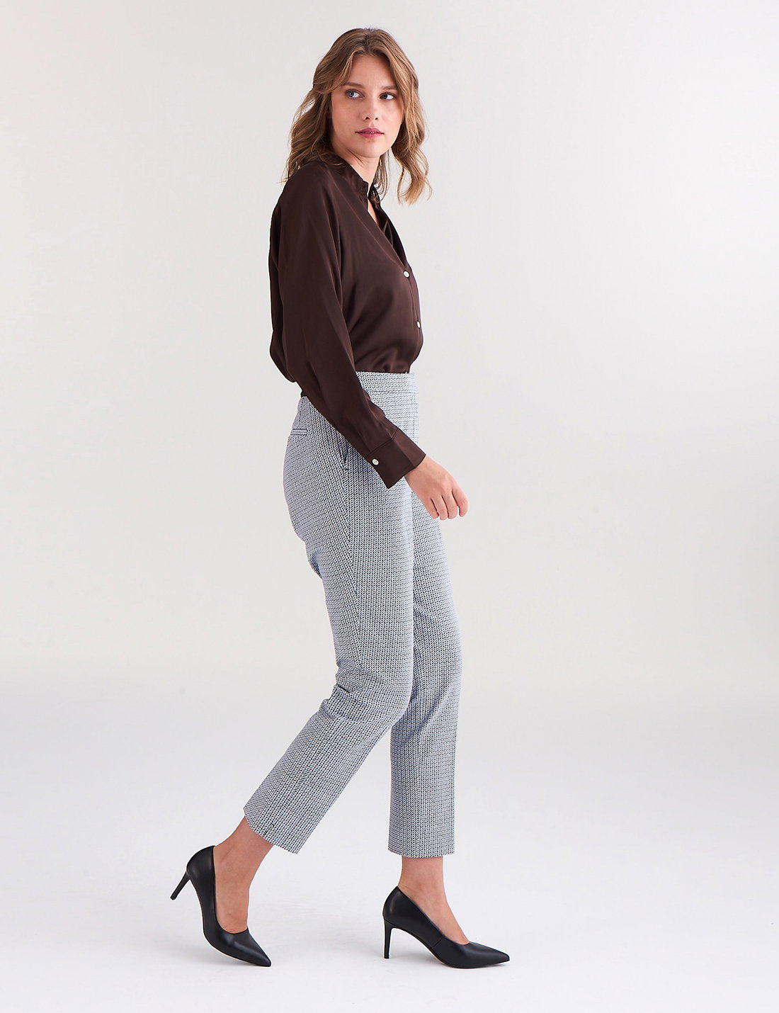 Yüksek Bel Slim Fit Pantolon