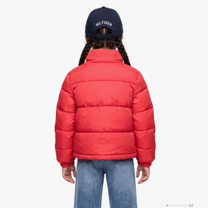 Tommy Hilfiger New Essential Puffer Çocuk Kırmızı Ceket
