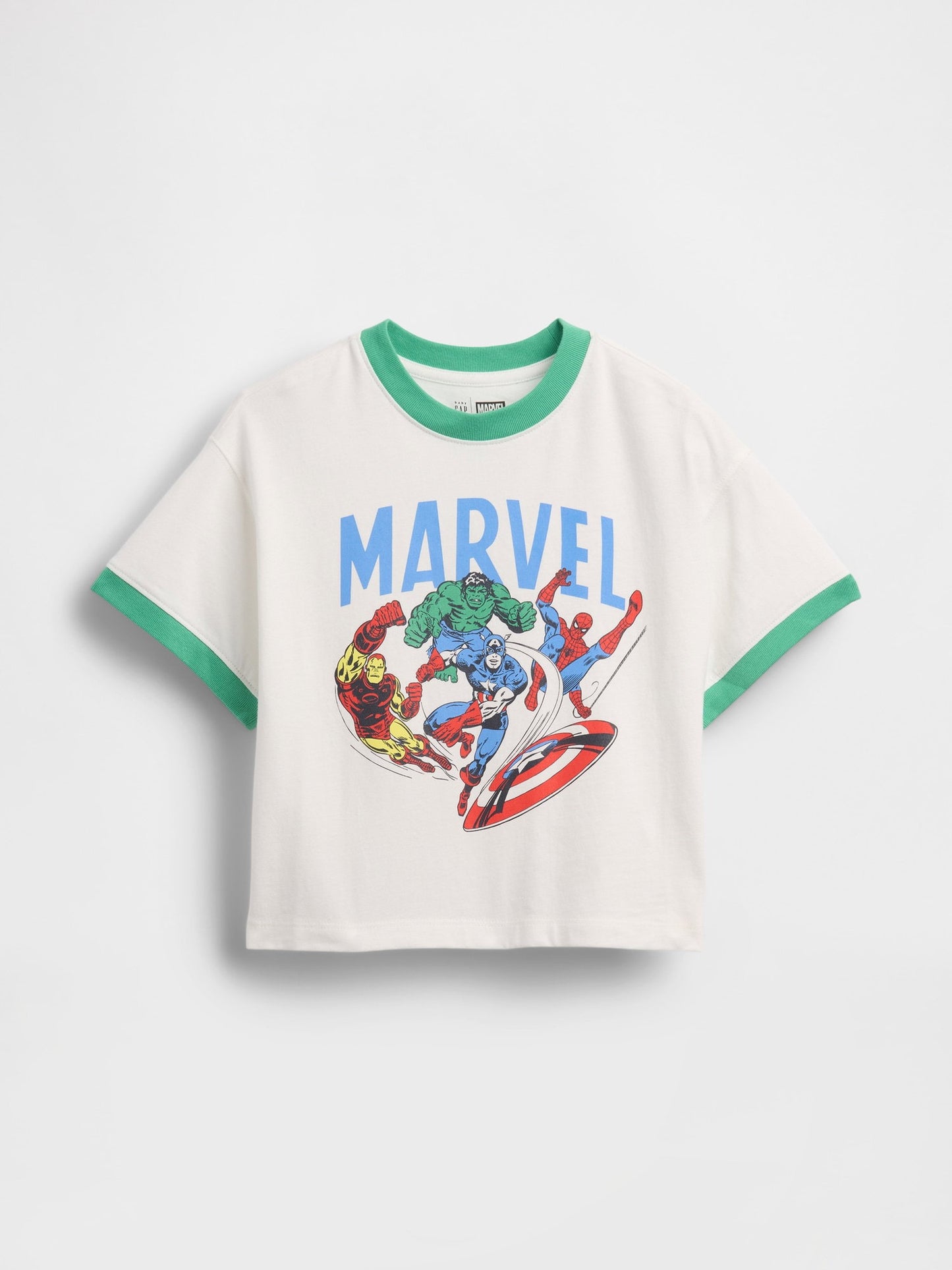 Beyaz Marvel Oversized Grafik Baskılı T-shirt