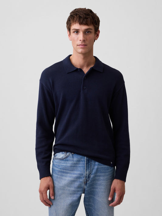Lacivert Relaxed Polo Kazak