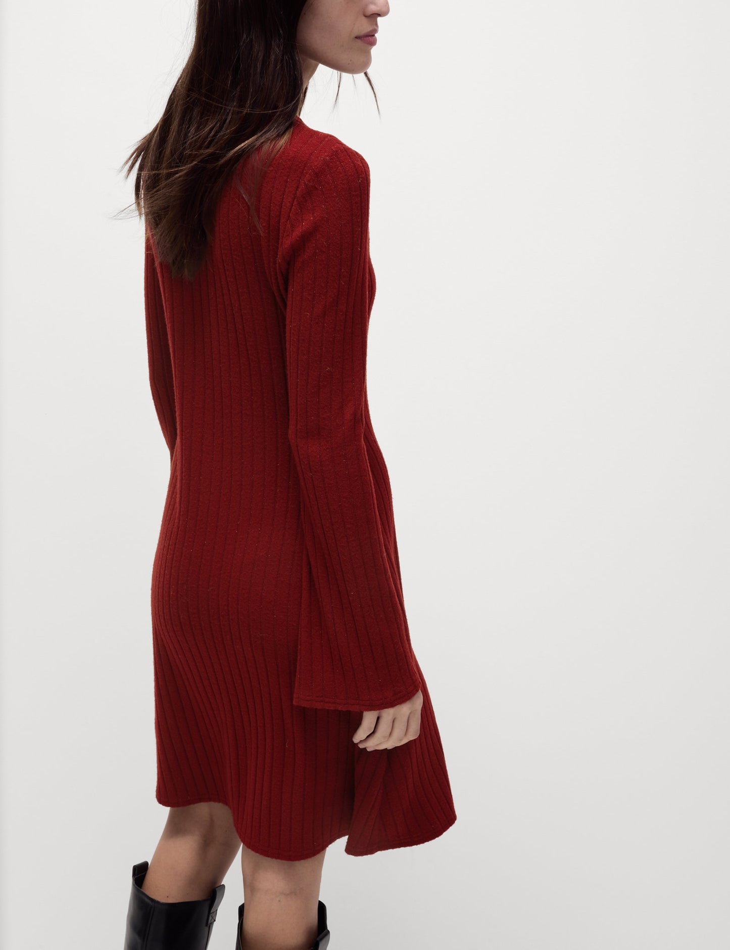 Jersey Fitilli Mini Elbise