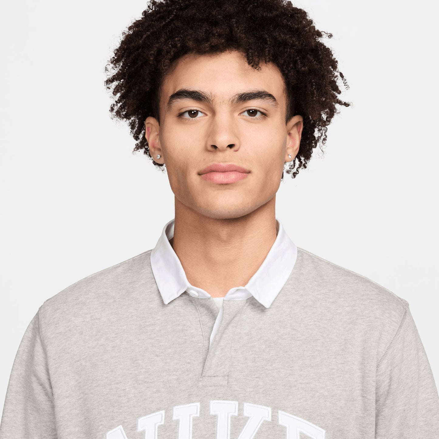 Nike Club Fleece Uzun Kollu Erkek Gri Polo