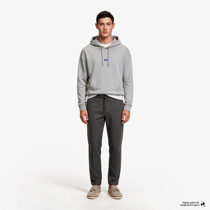 Hugo Boss Nalonso Erkek Gri Hoodie