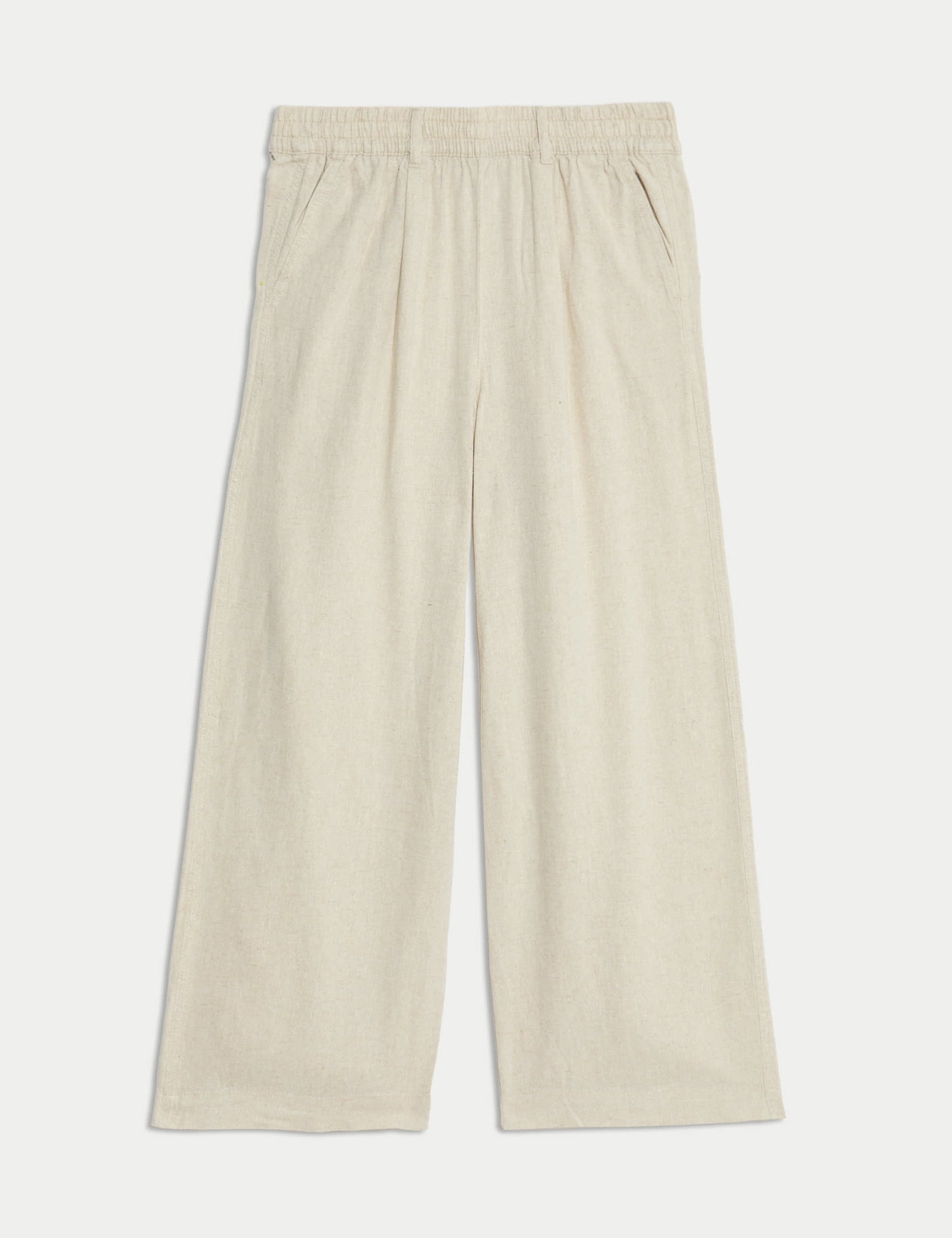 Keten Karışımlı Geniş Paça Pantolon