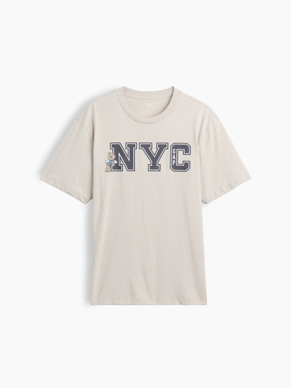 Krem Everyday Soft Relaxed Grafik Baskılı T-shirt
