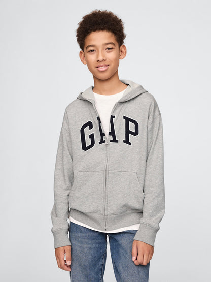 Gri Gap Logo Relaxed Fermuarlı Sweatshirt