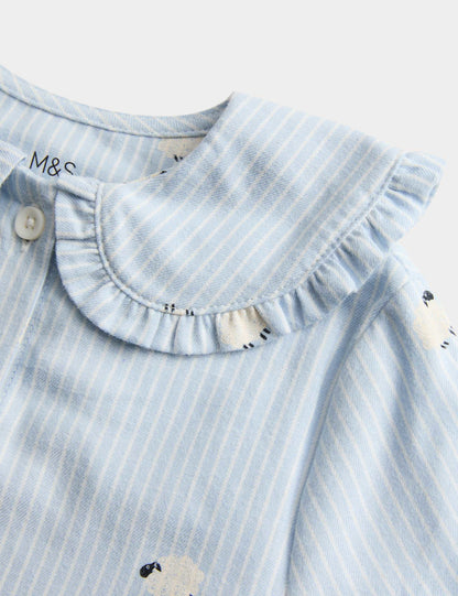 Pamuklu Desenli Pijama Takımı