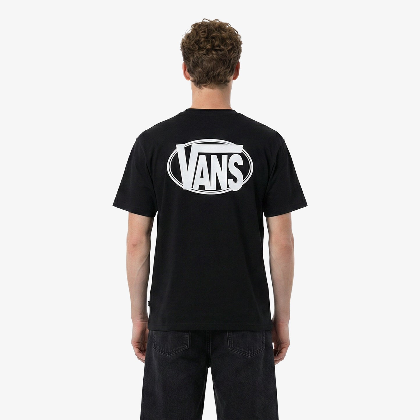 Vans Oval Logo Loose Erkek Siyah T-shirt