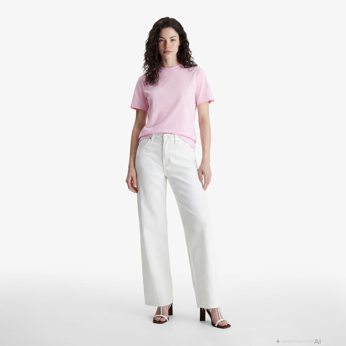 Calvin Klein 20s Classic Logo Kadın Pembe T-shirt