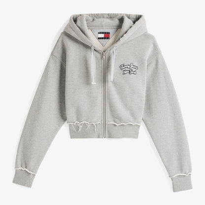 Tommy Hilfiger Tjcw Prep Varsity Zip-thru Kadın Gri Sweatshirt