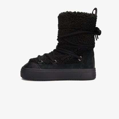 Tommy Hilfiger Lace-up Faux Shearling Kadın Siyah Bot