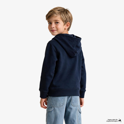Gap V-frch Logo Çocuk Lacivert Sweatshirt