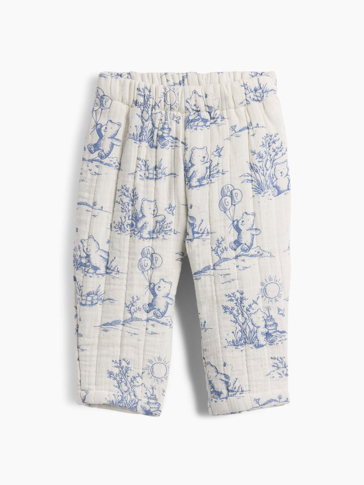 Beyaz Kapitone Gauze Pull-on Pantolon