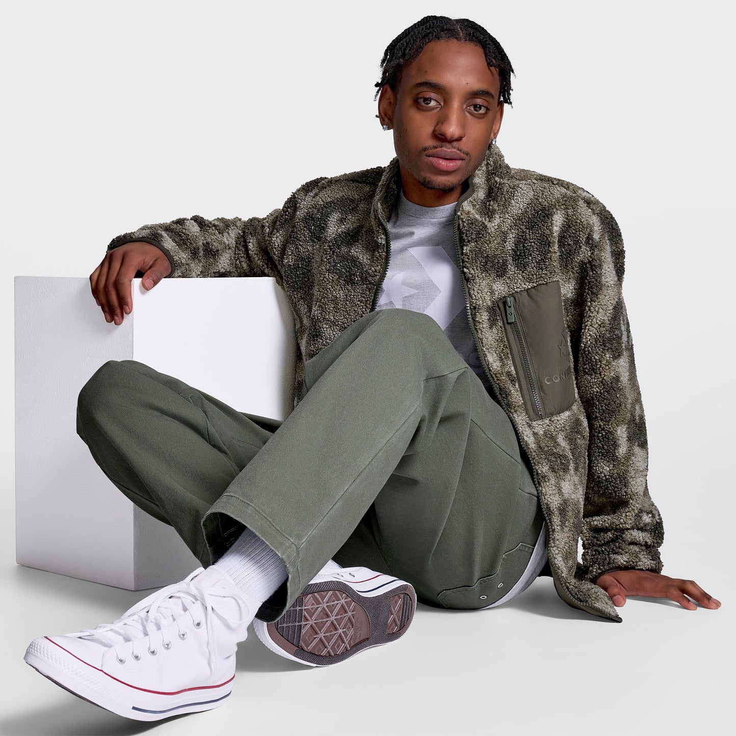 Converse Contrast Sherpa Erkek Haki Ceket